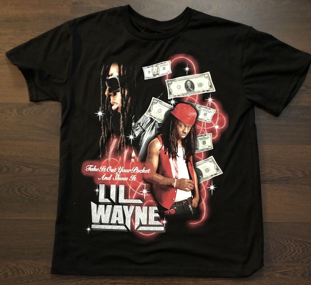 LIL WAYNE Take It out your pocket And show It Carter iii Black T-shirt Sz M...